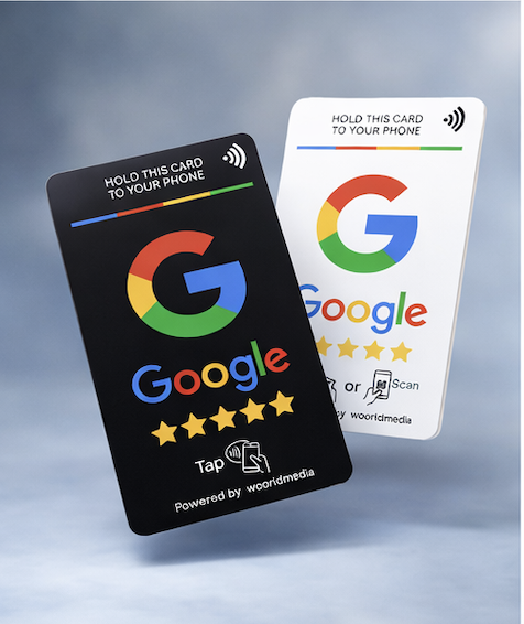 Google review card - white & black