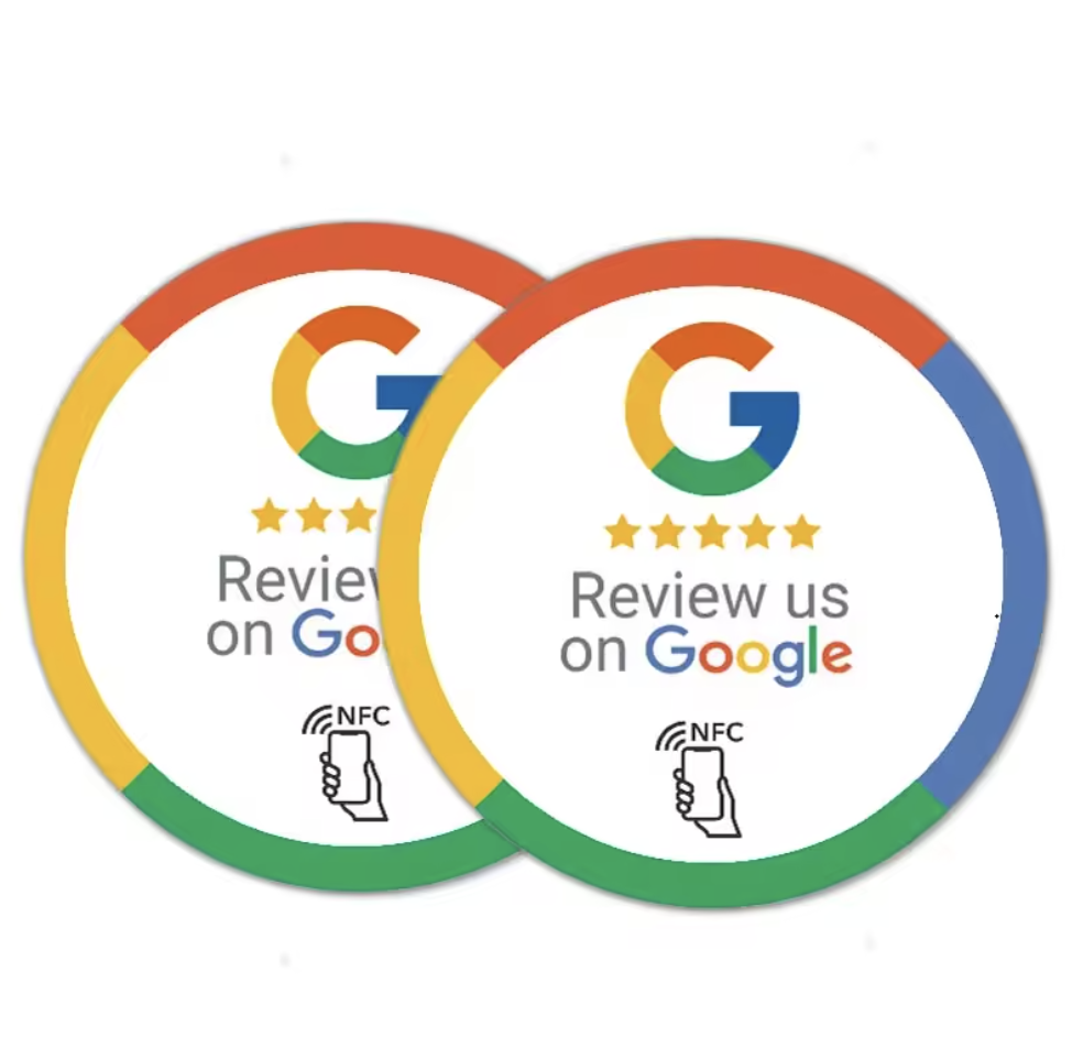 (x4) Google Google Review NFC Sticker Increase Your Reviews Google Tap To Review Cards NFC Tag - Image 2